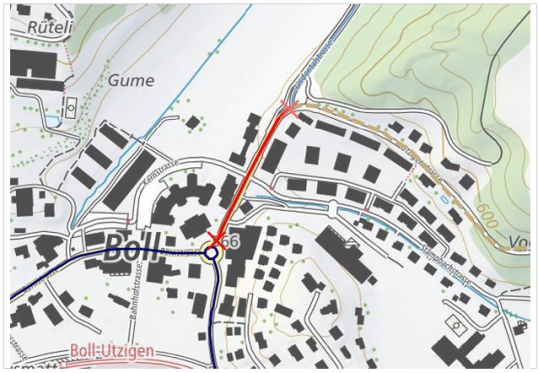 Abschnitt Baustelle Lindentalstrasse